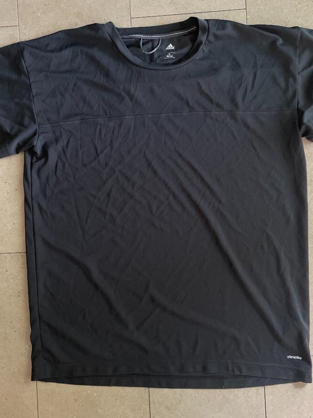 Adidas Men's Boxy Black Workout T-Shirt Black Climalite-Large